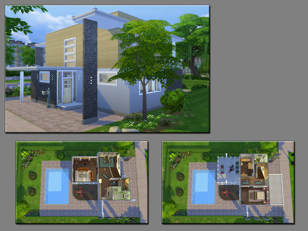 Sims 4 Modern Combination house by matomibotaki at TSR