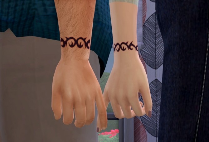 Sims 4 Tribal Wrist Tattoo at Tukete