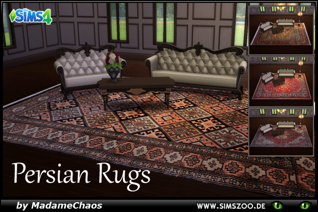 Sims 4 Persian Rugs by MadameChaos at Blacky’s Sims Zoo