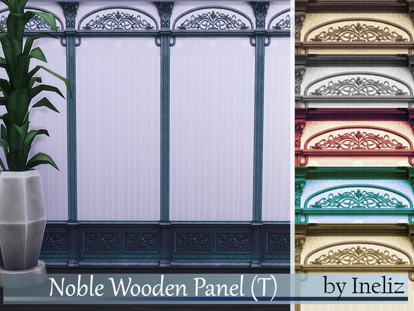 Sims 4 Noble Wooden Panel (T) by Ineliz at TSR
