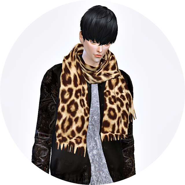 Sims 4 Male fringe muffler (scarf) at Marigold