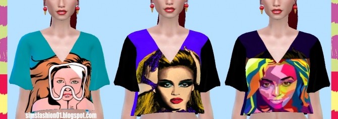 Sims 4 Top Artpop Collection at Sims Fashion01