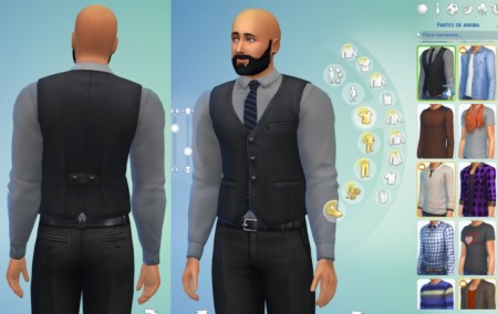 Vest with Shirt and Tie Outfit for Males by metalfenix at Mod The Sims