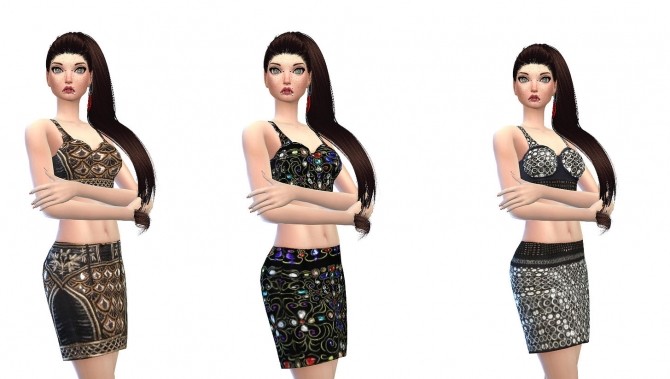 Sims 4 Embellished top and skirt at Niriidaniriis – Fashiontale Sims4
