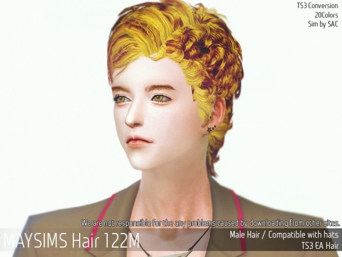 Sims 4 Hair 122M (Sac) at May Sims