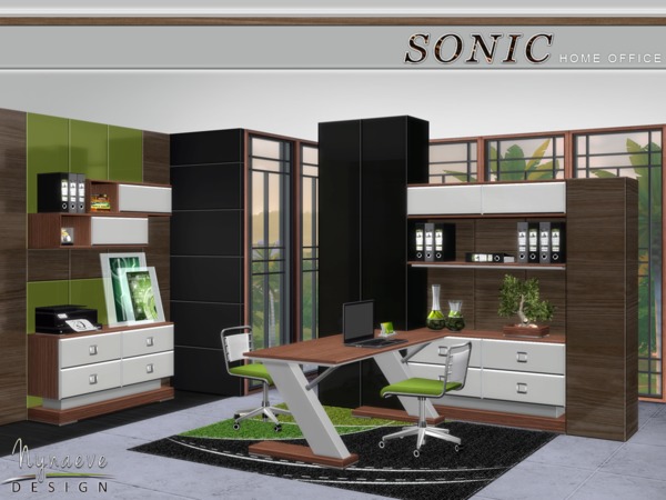 Sims 4 Sonic Home Office by NynaeveDesign at TSR