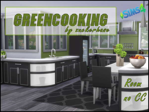 Sims 4 Green Cooking kitchen by zuckerhase at Akisima