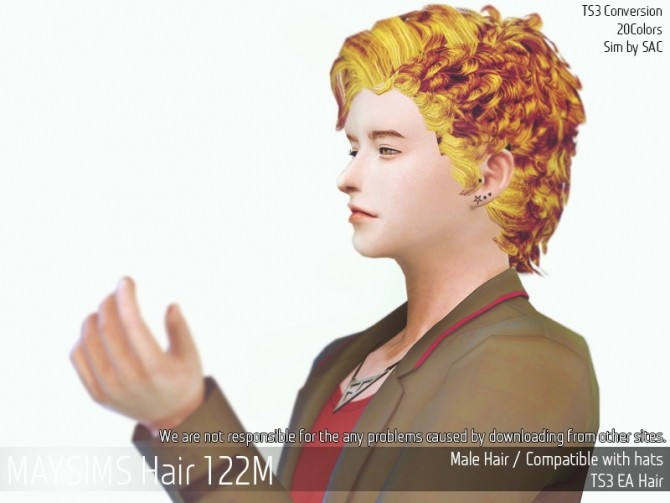 Sims 4 Hair 122M (Sac) at May Sims