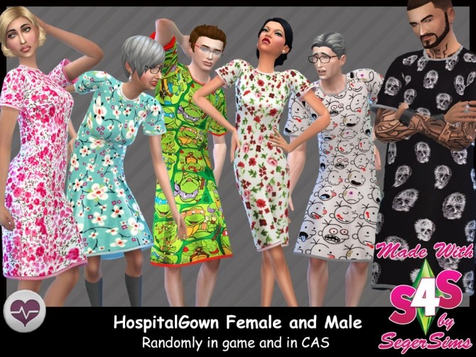 Sims 4 Hospital Gowns for Female and Male at Seger Sims