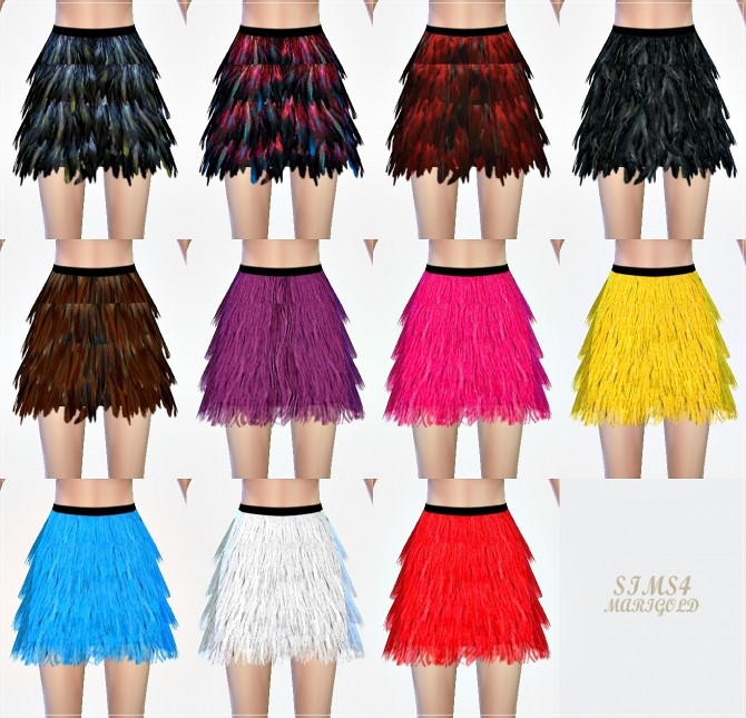Sims 4 Feather skirt at Marigold