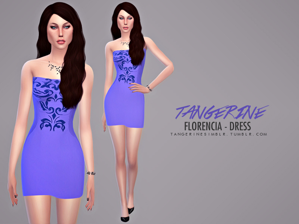 Sims 4 Florencia Dress by tangerine at Sims Fans