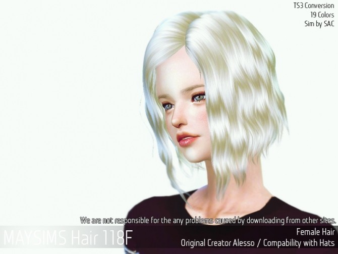Sims 4 Hair 118F (Alesso) at May Sims