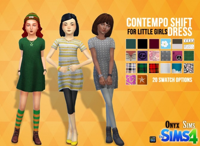 Sims 4 Child Female Shift Dress at Onyx Sims