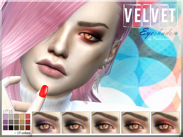 Sims 4 Velvet Eyeshadow N16 by Pralinesims at TSR
