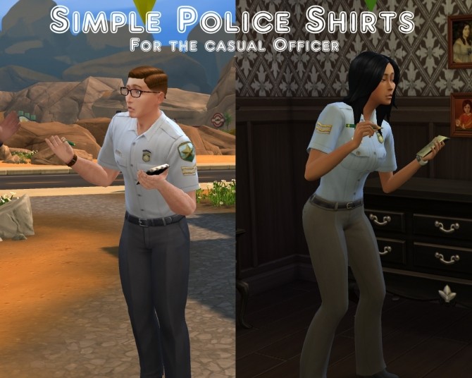 Sims 4 Simple Police Shirts by VentusMatt at Mod The Sims