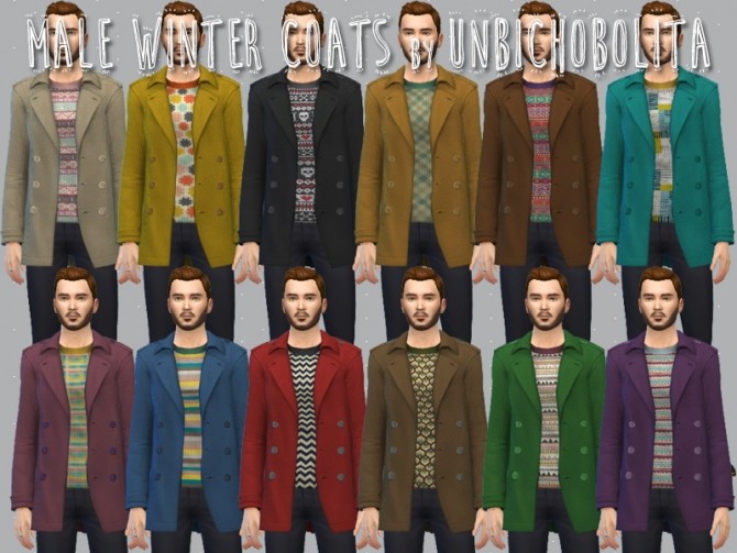 Sims 4 Male winter coats at Un bichobolita