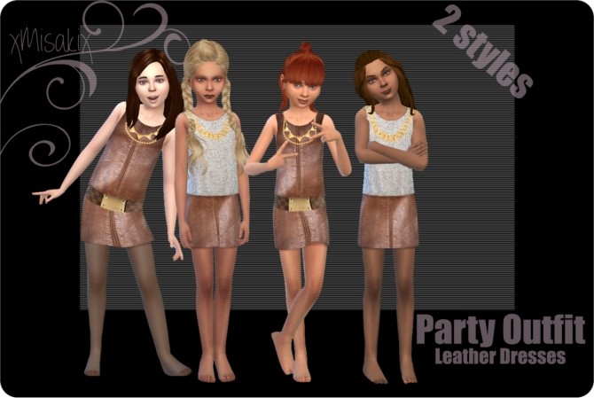 Sims 4 Leather Dresses at xMisakix Sims