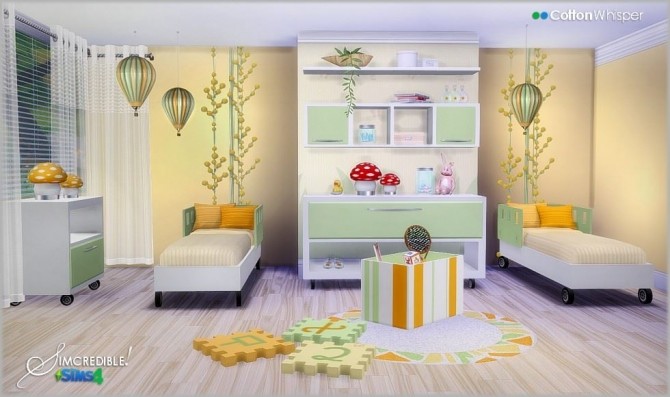 Sims 4 Cotton Whisper room for (twins) kids at SIMcredible! Designs 4