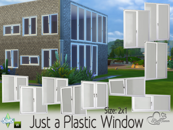 Sims 4 Just a Plastic Window (2x1) by BuffSumm at TSR