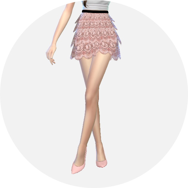 Sims 4 Lace tiered skirt at Marigold