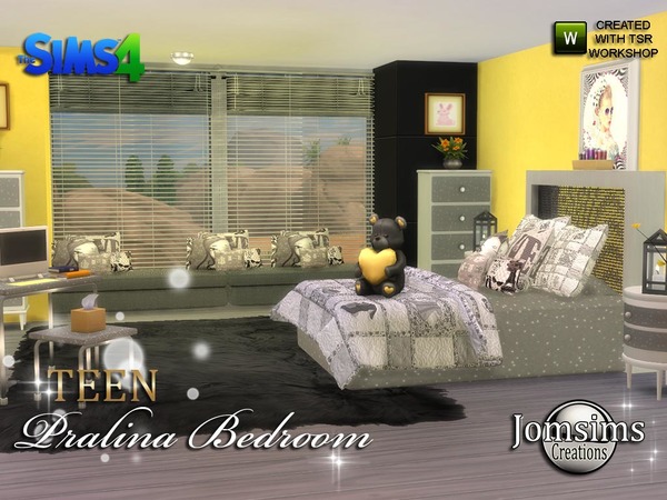 Sims 4 Pralina Teen Bedroom by jomsims at TSR