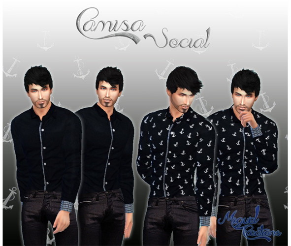 Male Social Shirt at Victor Miguel » Sims 4 Updates