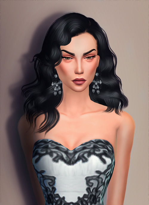 Sims 4 Strapless Lace Overlay dress at Nastasya94