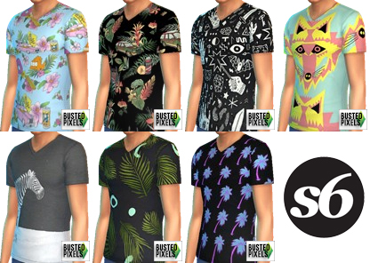 Sims 4 Society6 collection tees at Busted Pixels