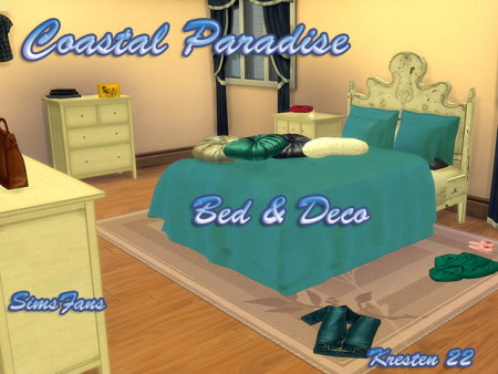 Coastal Paradise Bed & Deco by Kresten 22 at Sims Fans