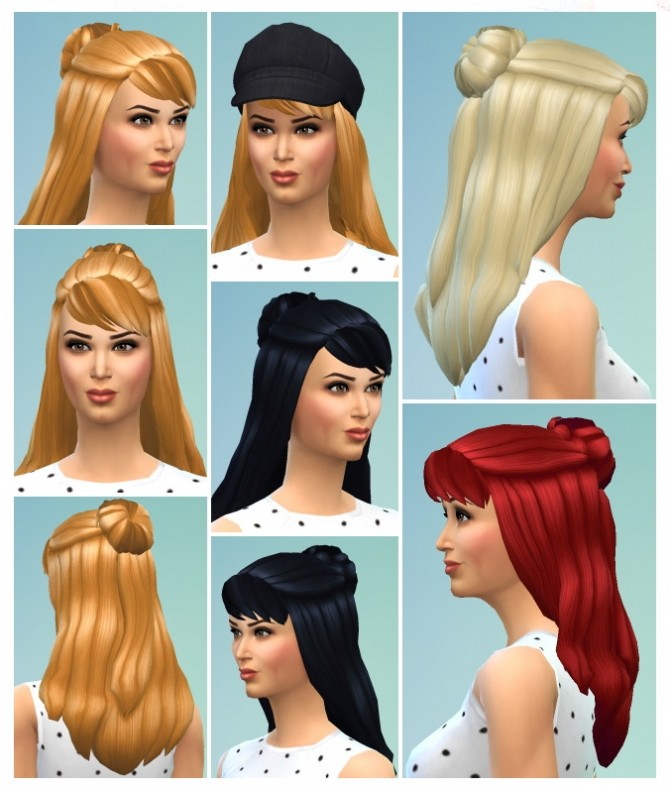 Sims 4 Halfup with Bun Hair at Birksches Sims Blog