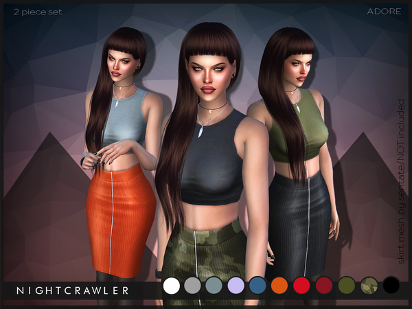 Sims 4 Adore outfit by Nightcrawler at TSR