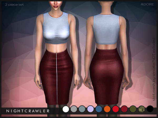 Sims 4 Adore outfit by Nightcrawler at TSR
