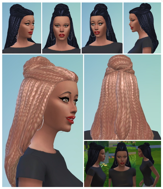 Sims 4 Braid Bun female at Birksches Sims Blog