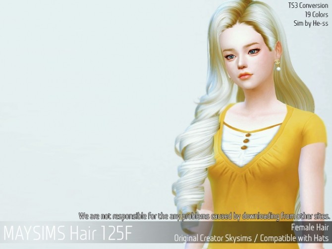 Sims 4 Hair 125F (Skysims) at May Sims