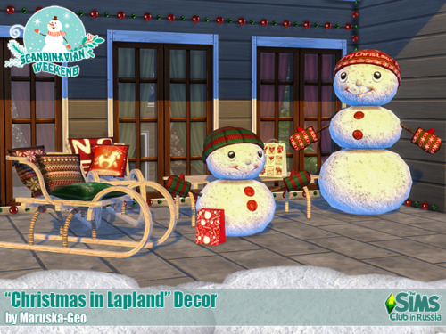 Sims 4 Christmas in Lapland set of decor and lighting at Maruska Geo
