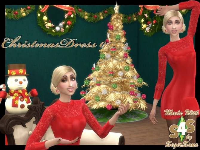 Sims 4 Christmas Dress 01 at Seger Sims