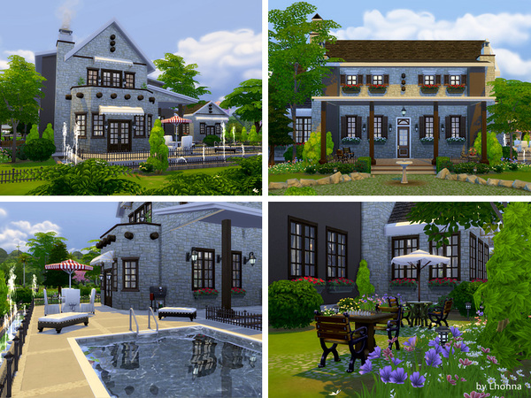 Sims 4 Stone Cottage by Lhonna at TSR