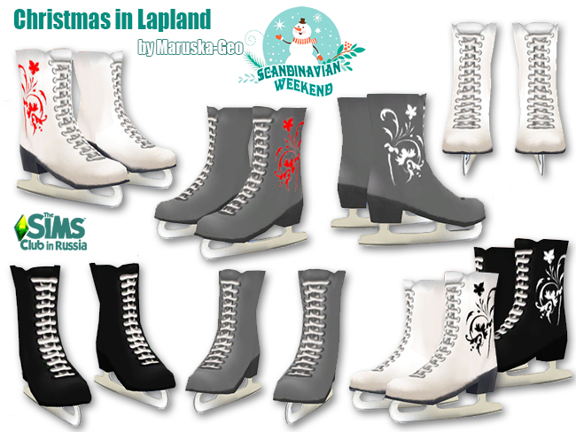 Sims 4 Christmas in Lapland skates and hats at Maruska Geo