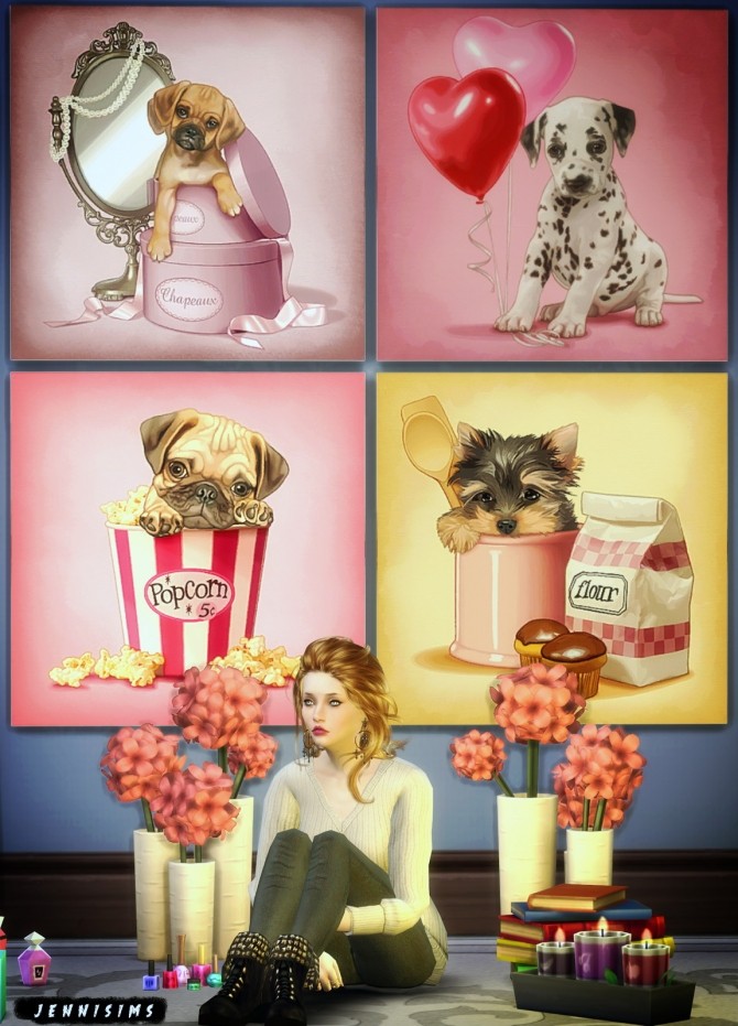 Sims 4 Painting Puppy Love (18 designs) at Jenni Sims