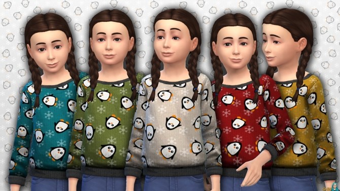 Sims 4 Childrens Penguin Pattern sweater at Sims Network – SNW