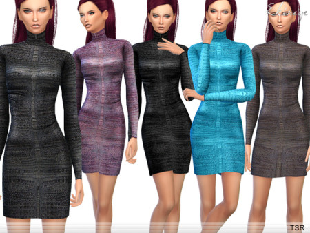 Turtleneck Knit Dress by ekinege at TSR » Sims 4 Updates