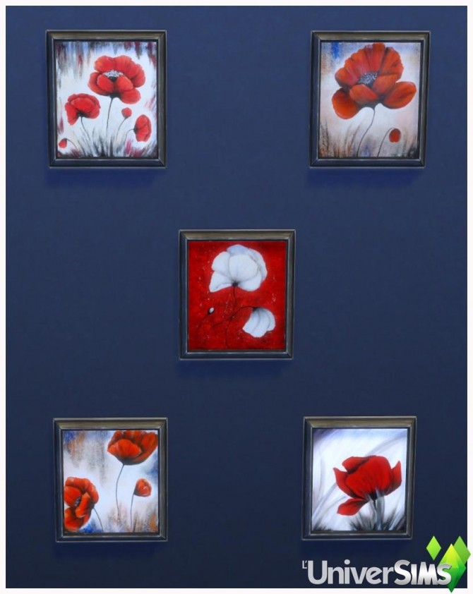 Sims 4 Poppies painting by Bouckie at L’UniverSims