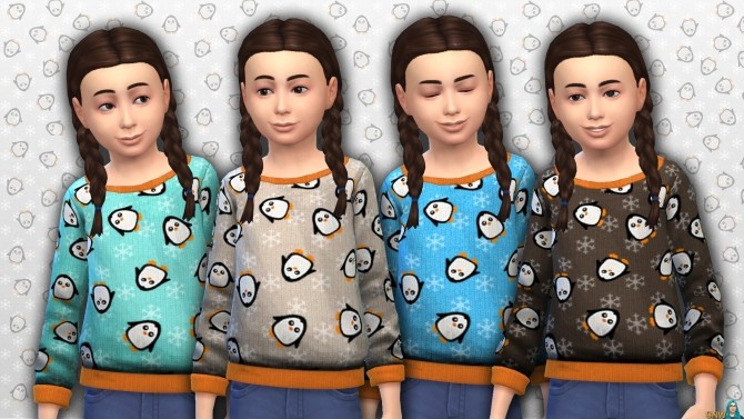 Sims 4 Childrens Penguin Pattern sweater at Sims Network – SNW