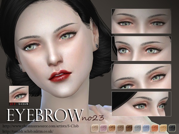 Sims 4 Eyebrows 23F by S Club LL at TSR
