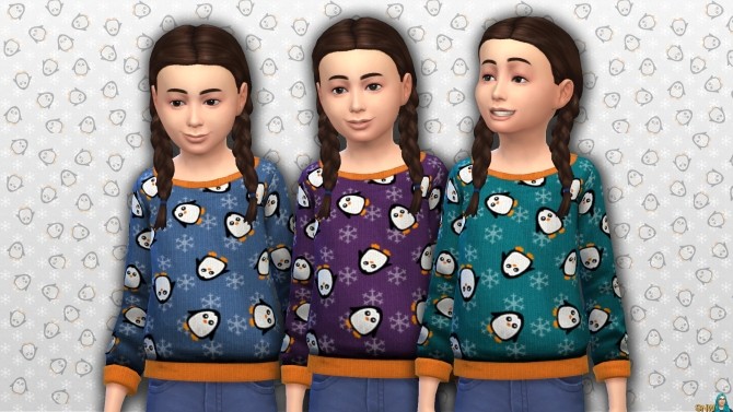 Sims 4 Childrens Penguin Pattern sweater at Sims Network – SNW