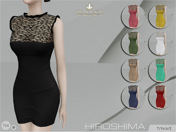 Sims 4 Madlen Hiroshima Dress by MJ95 at TSR