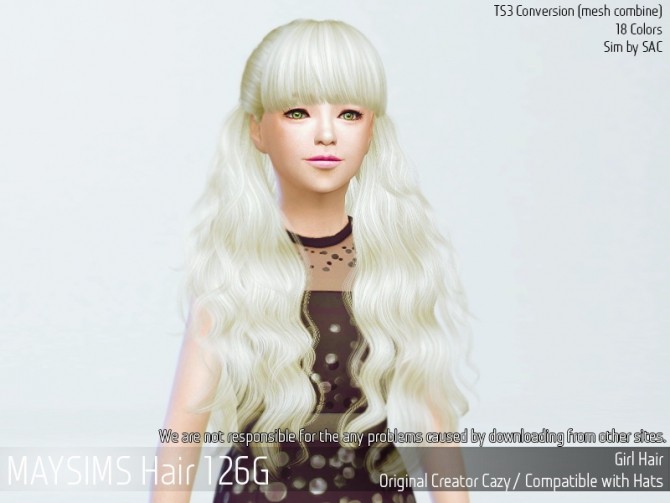 Sims 4 Hair 126G (Cazy) at May Sims
