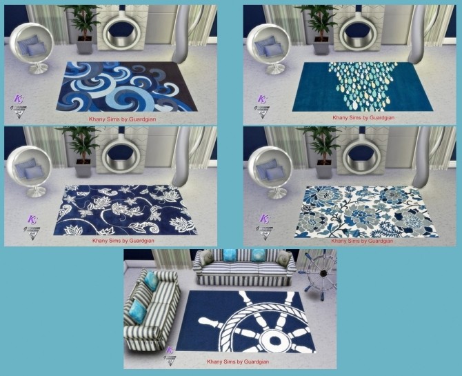 Sims 4 OCEAN rugs by Guardgian at Khany Sims