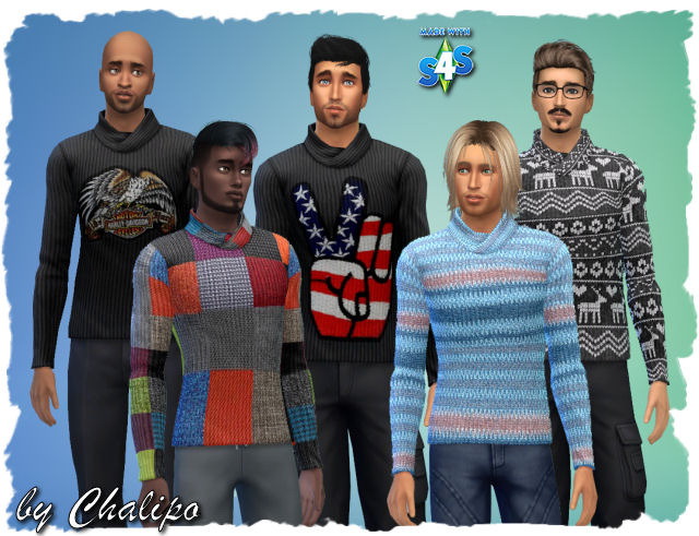 Warm sweaters for males at All 4 Sims » Sims 4 Updates