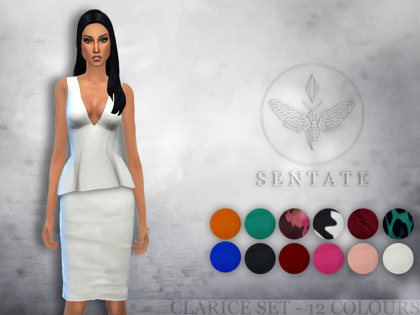 Sims 4 Clarice Top & Skirt by Sentate at TSR